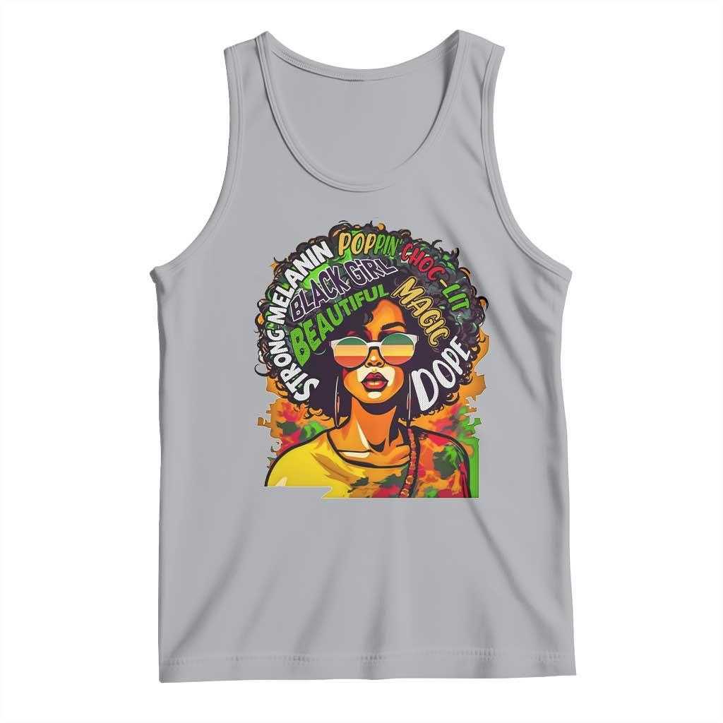 Afro Black Queen Magic Tank Top Beautiful Strong Melanin Poppin' Choc-lit Dope TS02 Athletic Heather Print Your Wear