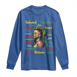 Melanin Locs Girl Long Sleeve Shirt Dreadlock Black Pride African American TS02 Royal Blue Print Your Wear