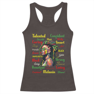 Melanin Locs Girl Racerback Tank Top Dreadlock Black Pride African American TS02 Dark Chocolate Print Your Wear