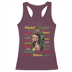 Melanin Locs Girl Racerback Tank Top Dreadlock Black Pride African American TS02 Maroon Print Your Wear