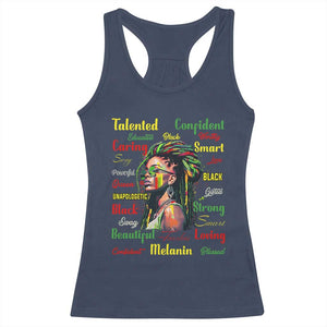 Melanin Locs Girl Racerback Tank Top Dreadlock Black Pride African American TS02 Navy Print Your Wear