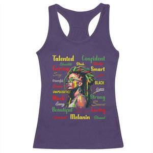 Melanin Locs Girl Racerback Tank Top Dreadlock Black Pride African American TS02 Purple Print Your Wear