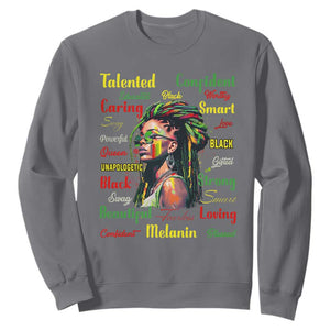 Juneteenth 1865 Sweatshirt Afro Melanin Locs Girl African American History TS02 Charcoal Print Your Wear