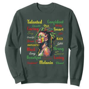 Juneteenth 1865 Sweatshirt Afro Melanin Locs Girl African American History TS02 Dark Forest Green Print Your Wear