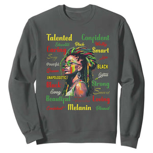 Juneteenth 1865 Sweatshirt Afro Melanin Locs Girl African American History TS02 Dark Heather Print Your Wear