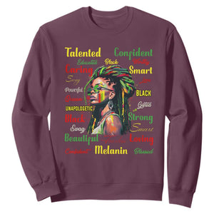 Juneteenth 1865 Sweatshirt Afro Melanin Locs Girl African American History TS02 Maroon Print Your Wear