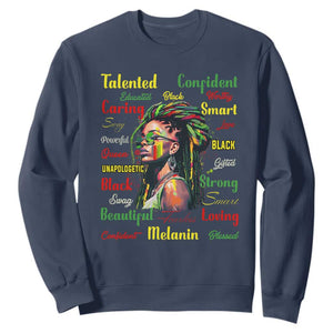 Juneteenth 1865 Sweatshirt Afro Melanin Locs Girl African American History TS02 Navy Print Your Wear