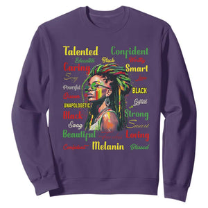 Juneteenth 1865 Sweatshirt Afro Melanin Locs Girl African American History TS02 Purple Print Your Wear