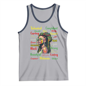 Melanin Locs Girl Tank Top Dreadlock Black Pride African American TS02 Athletic Heather Navy Print Your Wear