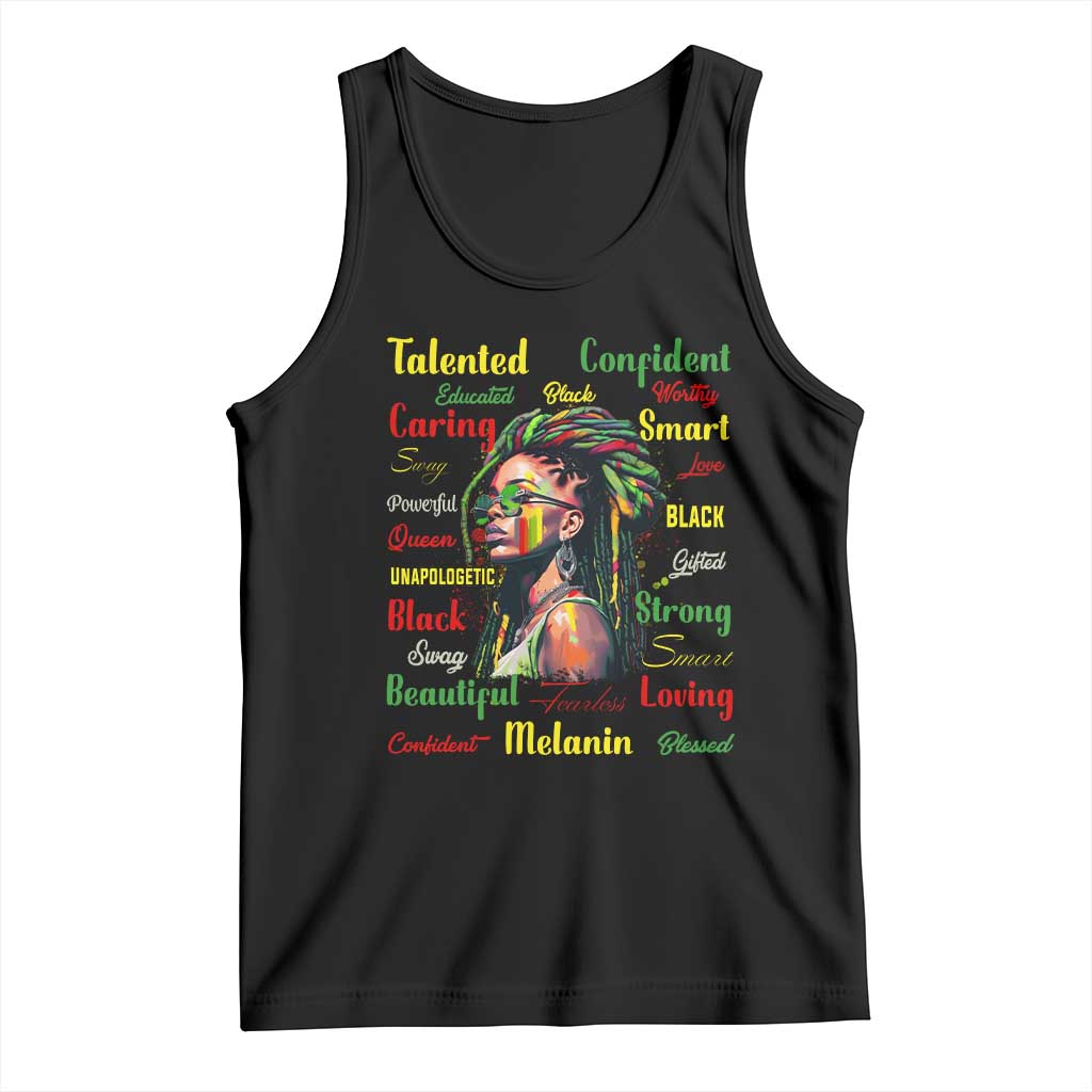 Melanin Locs Girl Tank Top Dreadlock Black Pride African American TS02 Black Print Your Wear