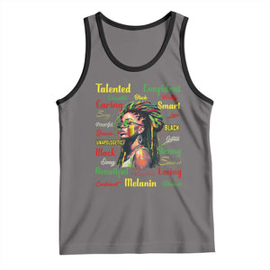 Melanin Locs Girl Tank Top Dreadlock Black Pride African American TS02 Deep Heather Black Print Your Wear