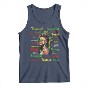 Melanin Locs Girl Tank Top Dreadlock Black Pride African American TS02 Navy Print Your Wear