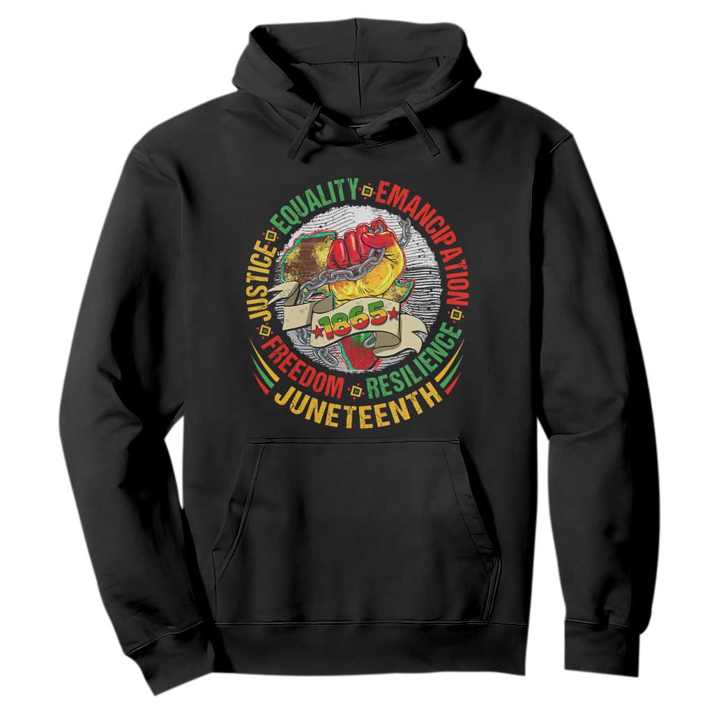 Juneteenth 1865 Hoodie Freedom Justice Equality Emancipation Resilience African American History TS02 Black Print Your Wear