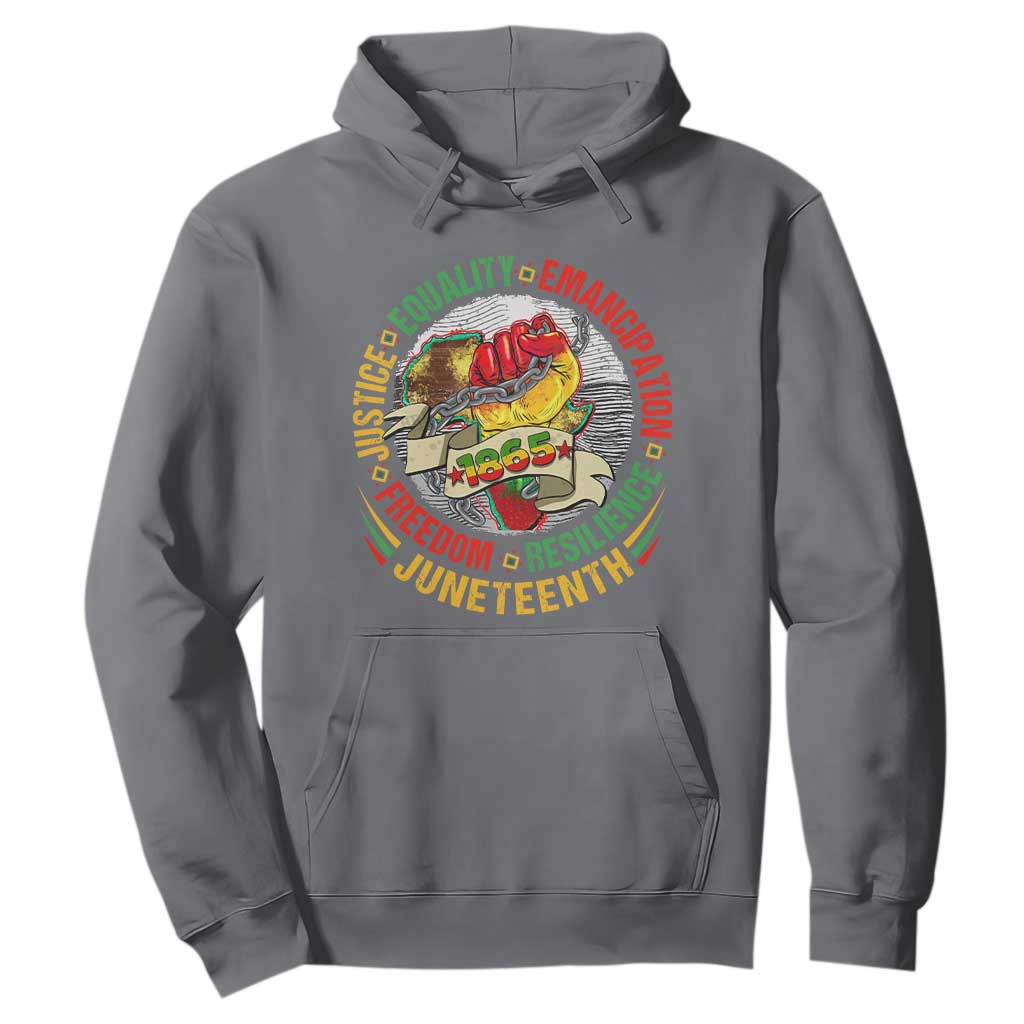 Juneteenth 1865 Hoodie Freedom Justice Equality Emancipation Resilience African American History TS02 Charcoal Print Your Wear