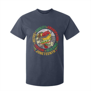 Juneteenth 1865 T Shirt For Kid Freedom Justice Equality Emancipation Resilience Independence Day TS02 Navy Print Your Wear