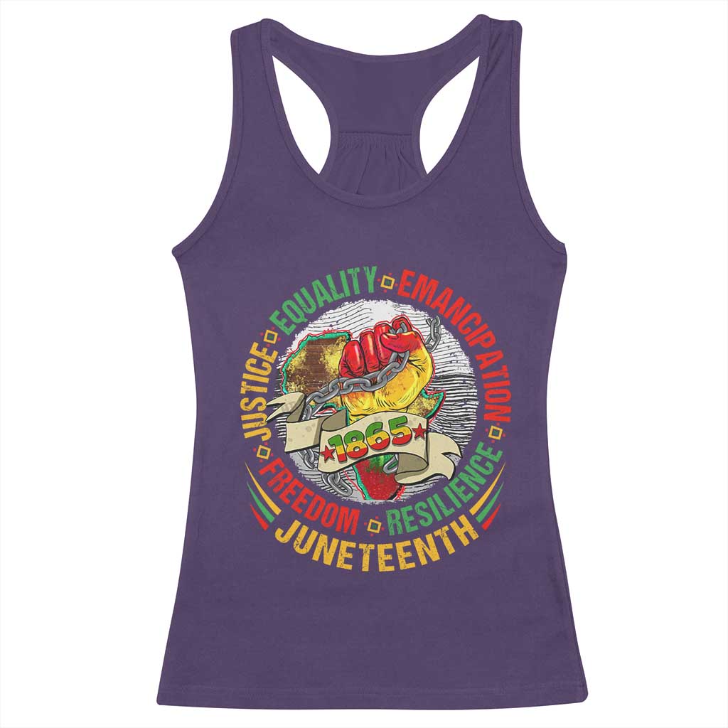 Juneteenth 1865 Racerback Tank Top Freedom Justice Equality Emancipation Resilience Independence Day TS02 Purple Print Your Wear