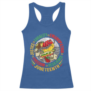 Juneteenth 1865 Racerback Tank Top Freedom Justice Equality Emancipation Resilience Independence Day TS02 Royal Blue Print Your Wear