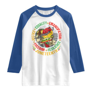 Juneteenth 1865 Raglan Shirt Freedom Justice Equality Emancipation Resilience Independence Day TS02 White Royal Print Your Wear