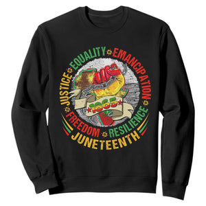 Juneteenth 1865 Sweatshirt Freedom Justice Equality Emancipation Resilience African American History TS02 Black Print Your Wear