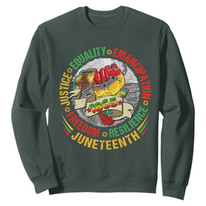 Juneteenth 1865 Sweatshirt Freedom Justice Equality Emancipation Resilience African American History TS02 Dark Forest Green Print Your Wear