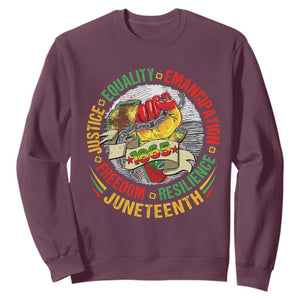 Juneteenth 1865 Sweatshirt Freedom Justice Equality Emancipation Resilience African American History TS02 Maroon Print Your Wear