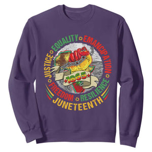 Juneteenth 1865 Sweatshirt Freedom Justice Equality Emancipation Resilience African American History TS02 Purple Print Your Wear