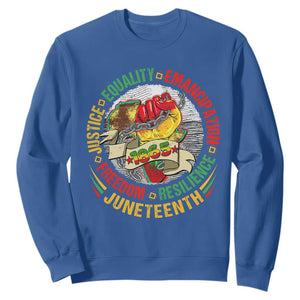 Juneteenth 1865 Sweatshirt Freedom Justice Equality Emancipation Resilience African American History TS02 Royal Blue Print Your Wear