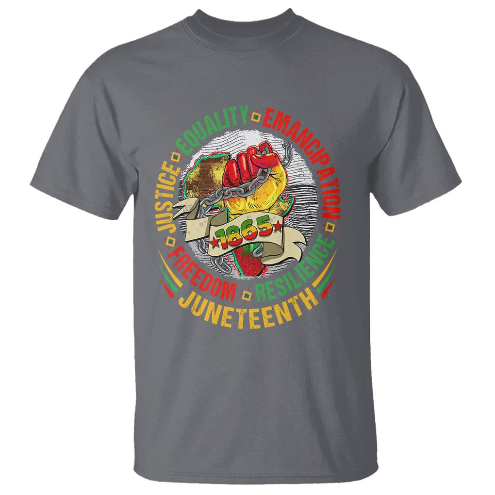 Juneteenth 1865 T Shirt Freedom Justice Equality Emancipation Resilience African American History TS02 Charcoal Print Your Wear