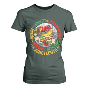 Juneteenth 1865 T Shirt For Women Freedom Justice Equality Emancipation Resilience Independence Day TS02 Dark Forest Green Print Your Wear