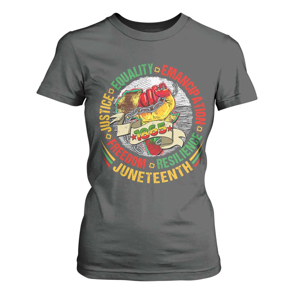 Juneteenth 1865 T Shirt For Women Freedom Justice Equality Emancipation Resilience Independence Day TS02 Dark Heather Print Your Wear