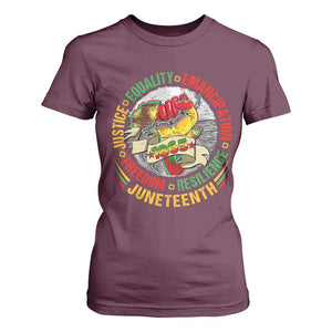 Juneteenth 1865 T Shirt For Women Freedom Justice Equality Emancipation Resilience Independence Day TS02 Maroon Print Your Wear
