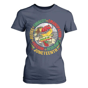 Juneteenth 1865 T Shirt For Women Freedom Justice Equality Emancipation Resilience Independence Day TS02 Navy Print Your Wear