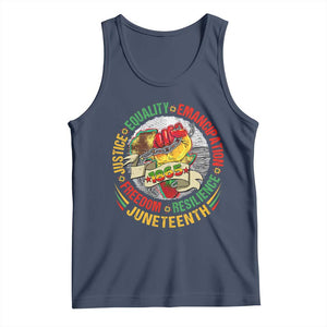 Juneteenth 1865 Tank Top Freedom Justice Equality Emancipation Resilience Independence Day TS02 Navy Print Your Wear