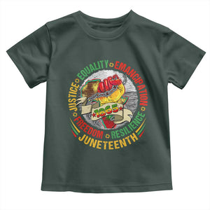 Juneteenth 1865 Toddler T Shirt Freedom Justice Equality Emancipation Resilience Independence Day TS02 Dark Forest Green Print Your Wear