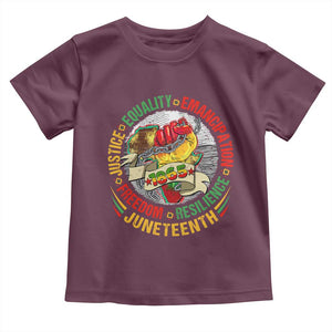 Juneteenth 1865 Toddler T Shirt Freedom Justice Equality Emancipation Resilience Independence Day TS02 Maroon Print Your Wear