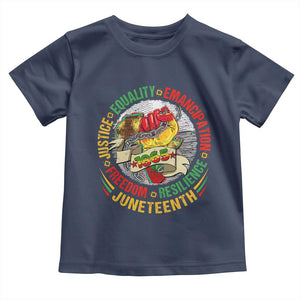 Juneteenth 1865 Toddler T Shirt Freedom Justice Equality Emancipation Resilience Independence Day TS02 Navy Print Your Wear