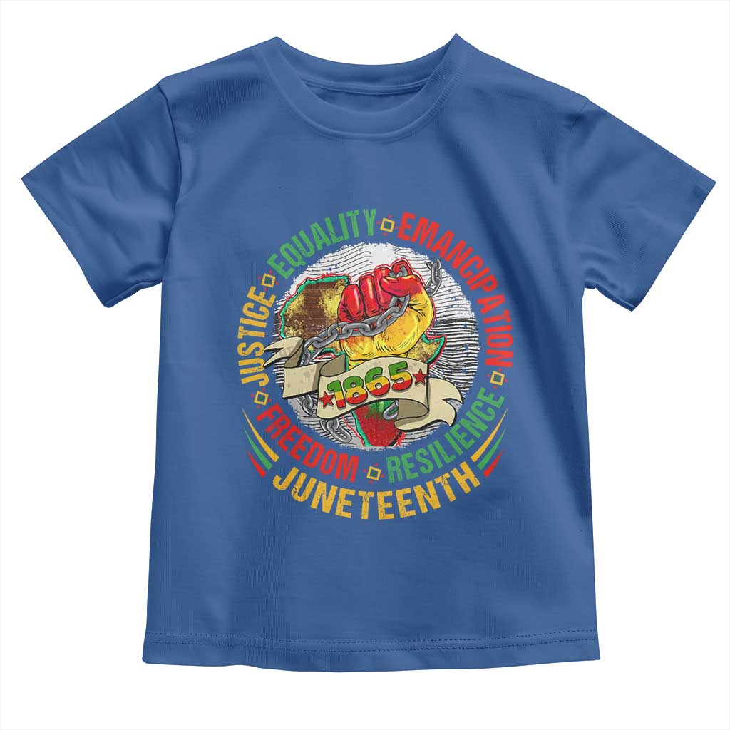 Juneteenth 1865 Toddler T Shirt Freedom Justice Equality Emancipation Resilience Independence Day TS02 Royal Blue Print Your Wear