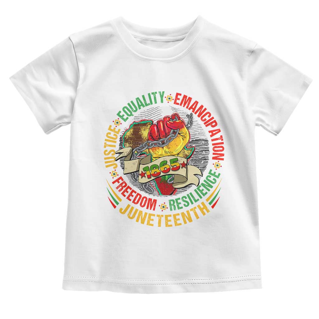 Juneteenth 1865 Toddler T Shirt Freedom Justice Equality Emancipation Resilience Independence Day TS02 White Print Your Wear