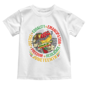 Juneteenth 1865 Toddler T Shirt Freedom Justice Equality Emancipation Resilience Independence Day TS02 White Print Your Wear
