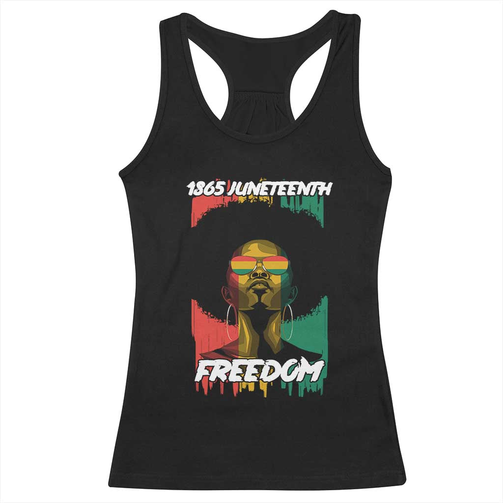 Juneteenth 1865 Freedom Racerback Tank Top Afro Melanin Woman African American Dripping TS02 Black Print Your Wear