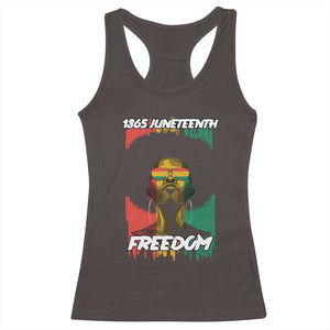 Juneteenth 1865 Freedom Racerback Tank Top Afro Melanin Woman African American Dripping TS02 Dark Chocolate Print Your Wear