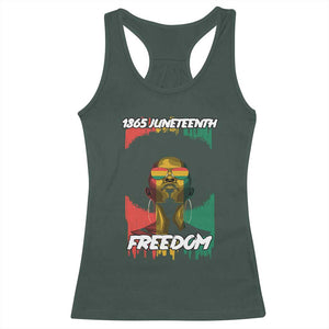 Juneteenth 1865 Freedom Racerback Tank Top Afro Melanin Woman African American Dripping TS02 Dark Forest Green Print Your Wear
