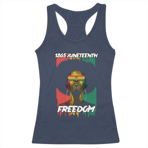 Juneteenth 1865 Freedom Racerback Tank Top Afro Melanin Woman African American Dripping TS02 Navy Print Your Wear