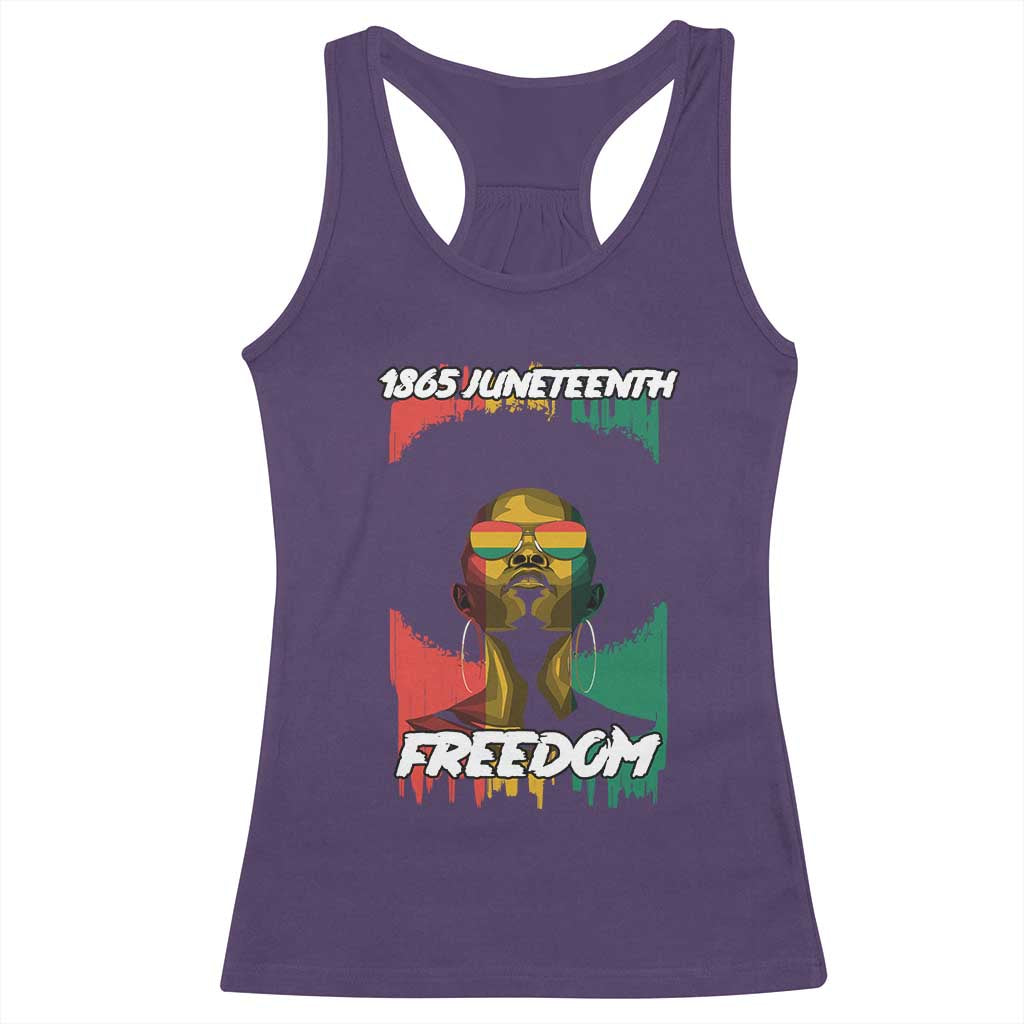 Juneteenth 1865 Freedom Racerback Tank Top Afro Melanin Woman African American Dripping TS02 Purple Print Your Wear