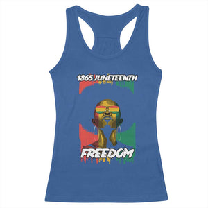 Juneteenth 1865 Freedom Racerback Tank Top Afro Melanin Woman African American Dripping TS02 Royal Blue Print Your Wear