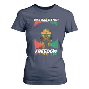 Juneteenth 1865 T Shirt For Women Freedom Afro Melanin Woman African American Dripping TS02 Navy Print Your Wear