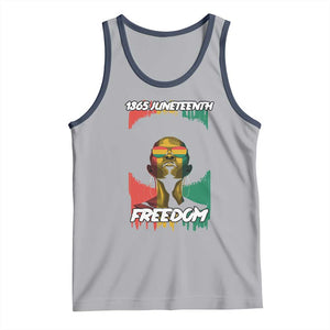 Juneteenth 1865 Freedom Tank Top Afro Melanin Woman African American Dripping TS02 Athletic Heather Navy Print Your Wear