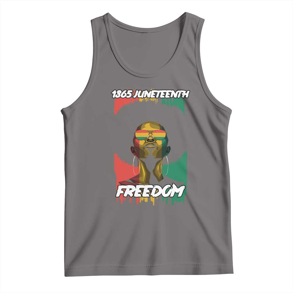 Juneteenth 1865 Freedom Tank Top Afro Melanin Woman African American Dripping TS02 Deep Heather Print Your Wear