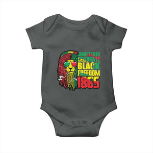 Juneteenth Baby Onesie Celebrate Black Freedom 1865 Dope Dreadlocks Lion Locs Rasta Hair TS02 Dark Heather Print Your Wear