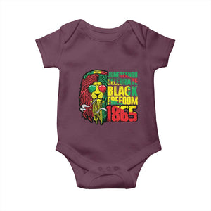 Juneteenth Baby Onesie Celebrate Black Freedom 1865 Dope Dreadlocks Lion Locs Rasta Hair TS02 Maroon Print Your Wear